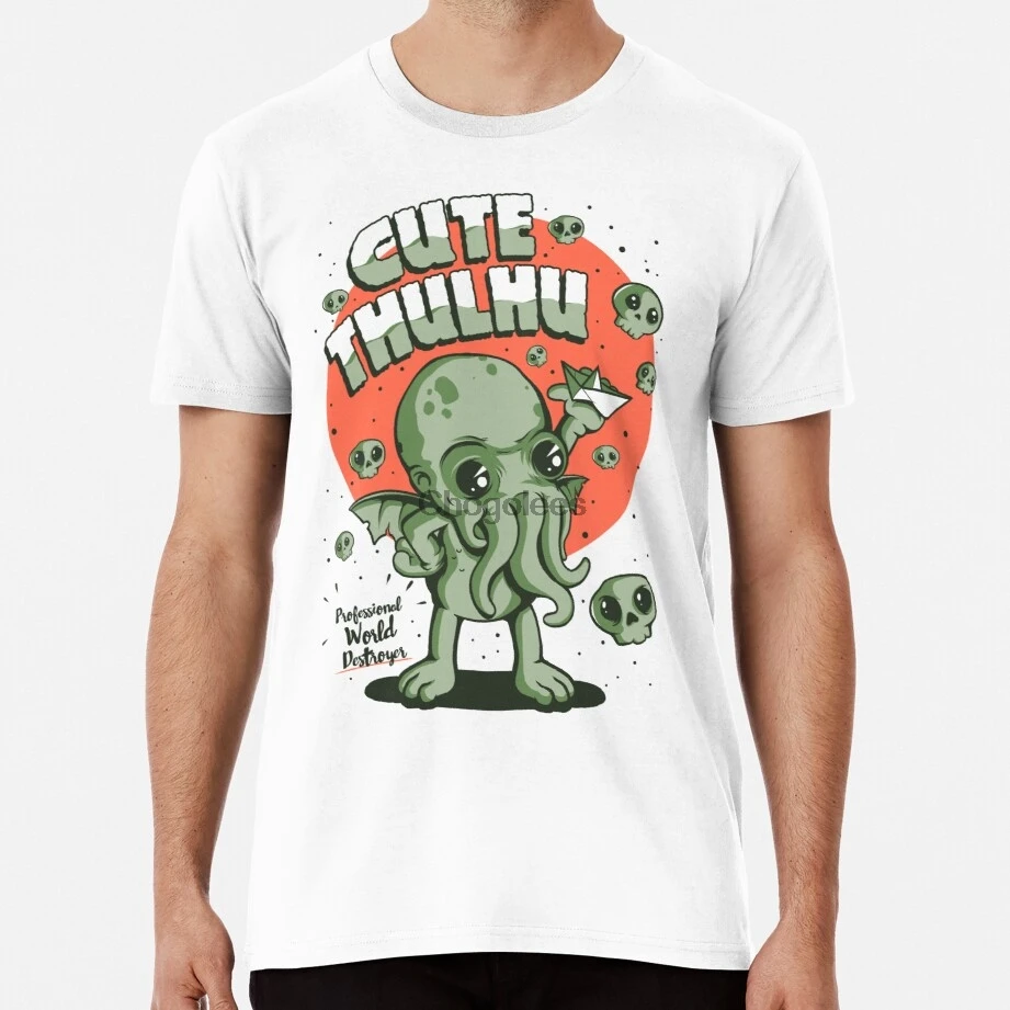 Cutethulhu 100% хлопок Летние мужские футболки крутая футболка рок хипстерская - купить