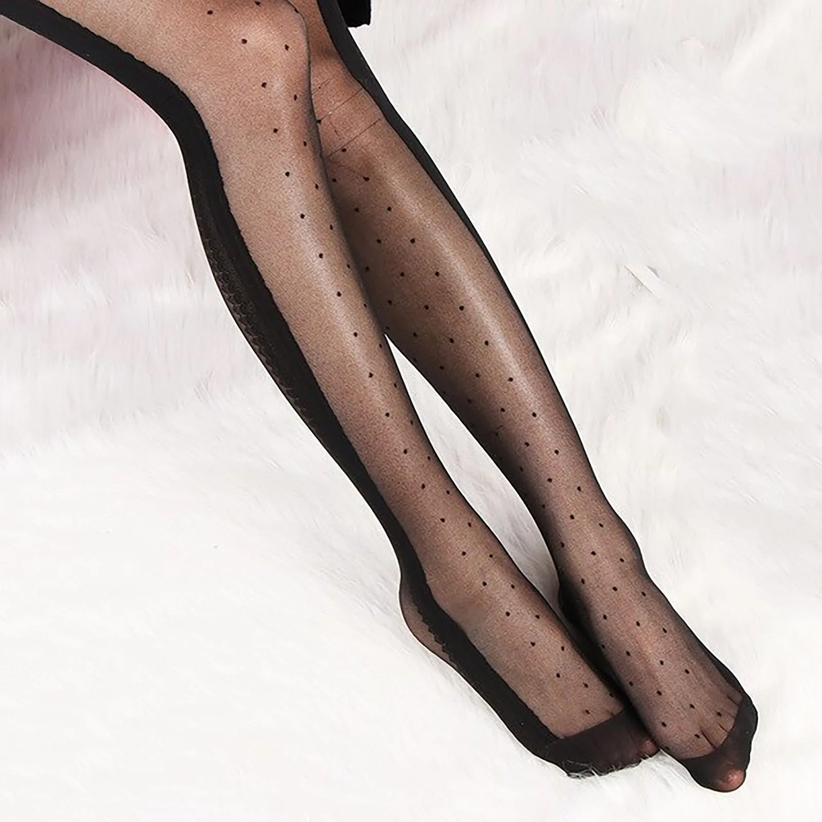 

Socks Women's Fashion Women's Sexy Vintage Fake Tattoo Stockings Dot Print Thin Mesh Pantyhose All-match Daily Casual Stockings