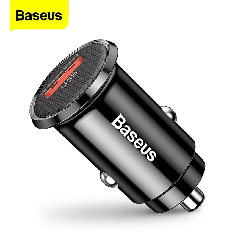 Автомобильное зарядное устройство Baseus Mini USB быстрая зарядка 3 0 автомобильное для