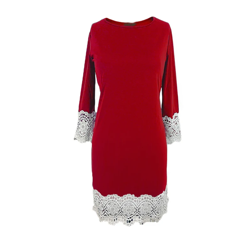 Женское платье карандаш до колена с кружевом|Женские платья| |