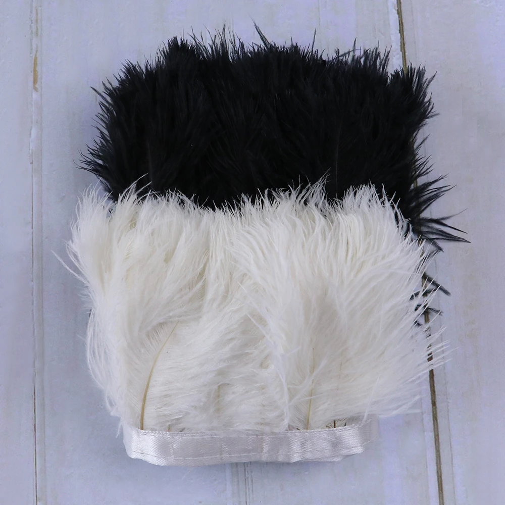 Белая лента для обрезки страусовых перьев натуральные пушистые маленькие