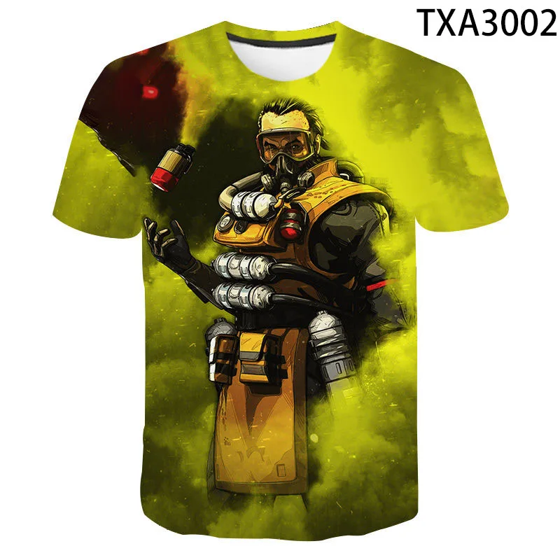 

Летние Повседневные детские футболки, уличная одежда, футболка с 3D принтом для мужчин и женщин, модная футболка Apex Legends, футболка оверсайз дл...