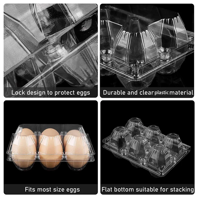 

20Pcs Egg Cartons Clear Plastic Egg Holder Storage Container Egg Tray for Family Pasture,Refrigerator Storage,12 Grids