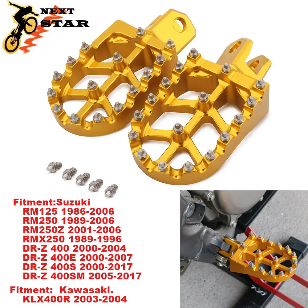 Педали для ног Suzuki RM125 RM250 250Z RMZ250 RMX250 400 DRZ400S DRZ400SM KLX400R внедорожника|Подставки под
