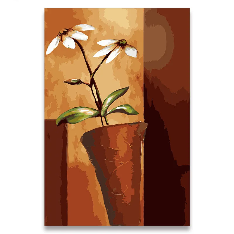 Раскраска по номерам 3 шт. счастливые цветы краски цвета растения редис картины