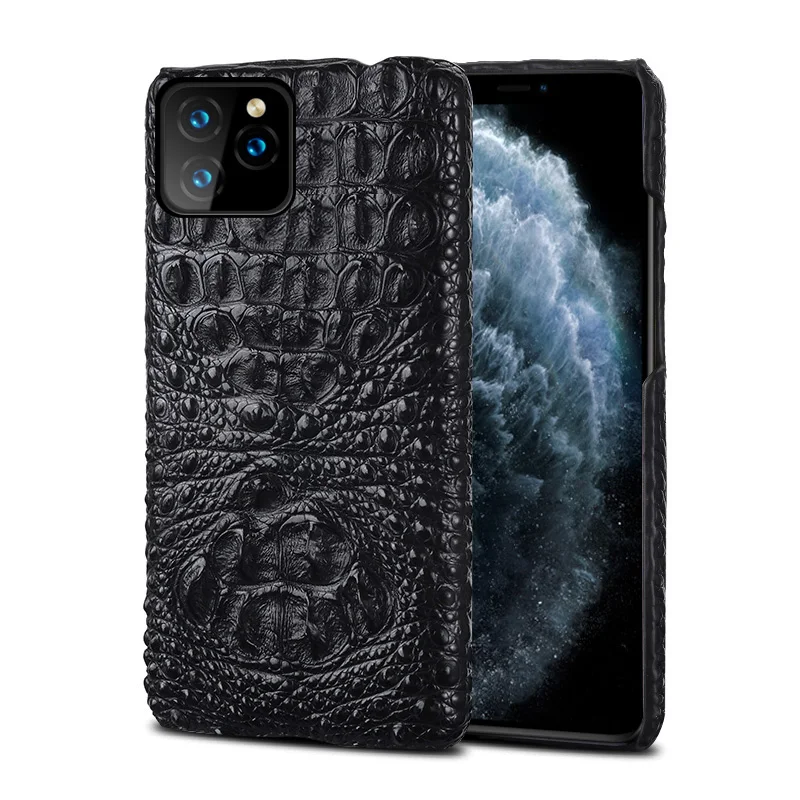 Чехол из натуральной крокодиловой кожи для Iphone 11 pro max оригинальный кожаный чехол