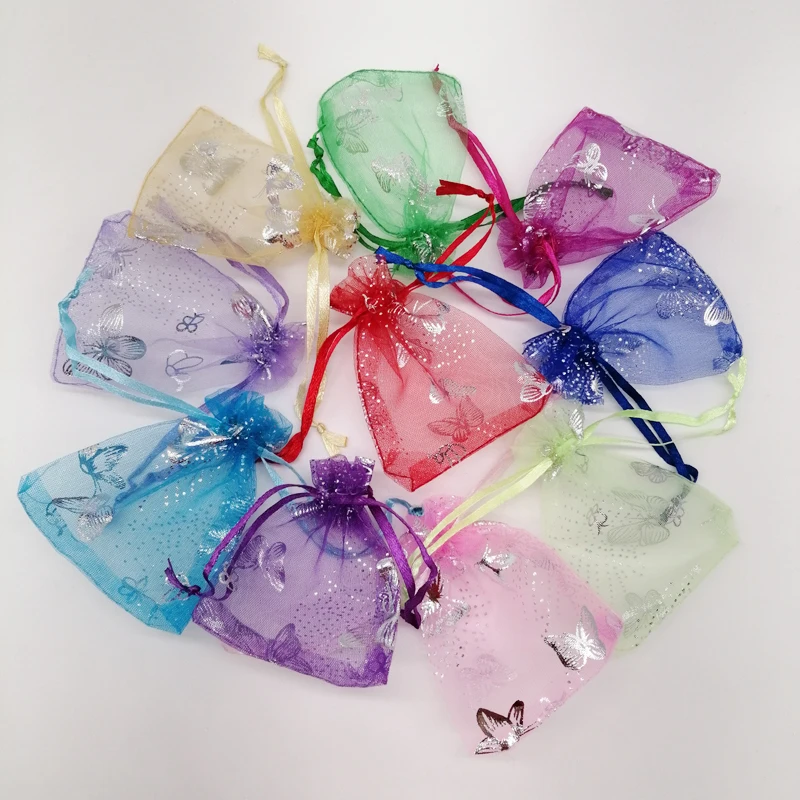 1000Pcs Butterfly Organza Bags 15x20 17x23 20x30 Butterfly Gift Bags for Jewelry Packaging Bag Storage Display Drawstring Bag
