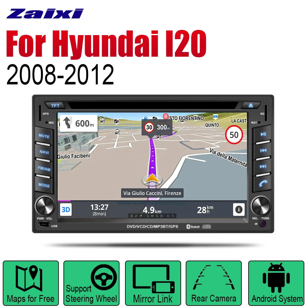 Автомагнитола ZaiXi 2 Din для Hyundai i20 Troy 2008 ~ 2012 GPS навигация BT Wi Fi карта мультимедийная