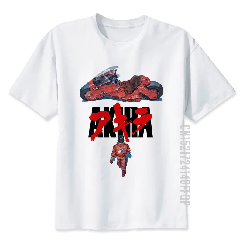 

Akira T Shirts Men Cotton Tee Shirt Fashion Anime Manga T-shirts O Neck White Camiseta For Man Graphic Top Tees Harajuku