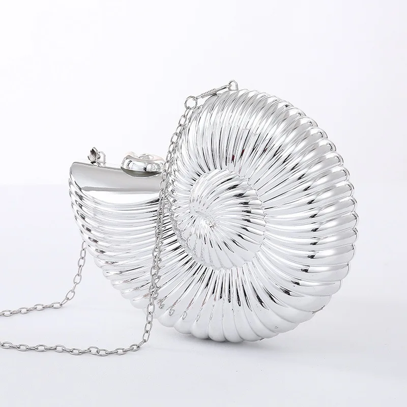 

2020 New Lady Round Handbags Luxury Acrylic Conch Shape Women Bags Designer Clutches Party Fashion Evening Chain Crossbody Bags
