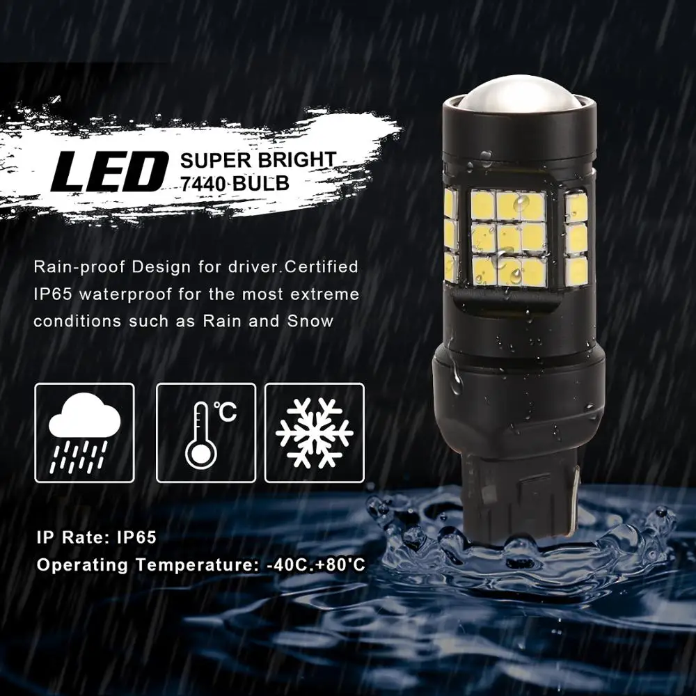 2 шт. T20 7440 7441 36 SMD 2835 Светодиодный Автомобильные стоп сигналы для автомобиля DRL