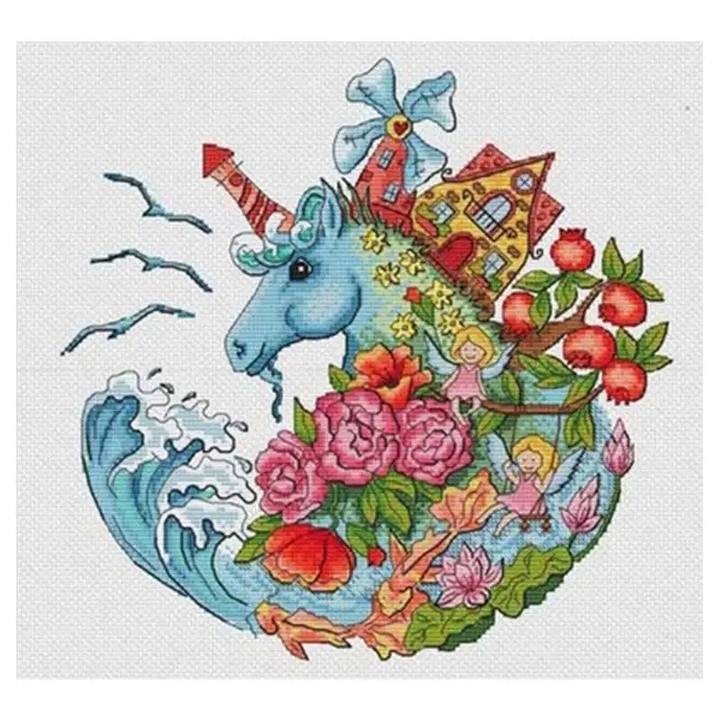 

Unicorn Angel Paradise patterns Counted Cross Stitch 11CT 14CT 18CT DIY Cross Stitch Kits Embroidery Needlework Sets home decor