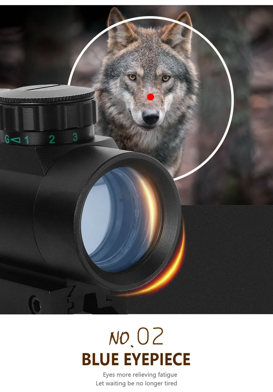1x40 Red Dot прицел тактический прицел зеленый Red Dot коллиматор в горошек с 11 мм/20 мм рейку Airsoft воздуха Охота