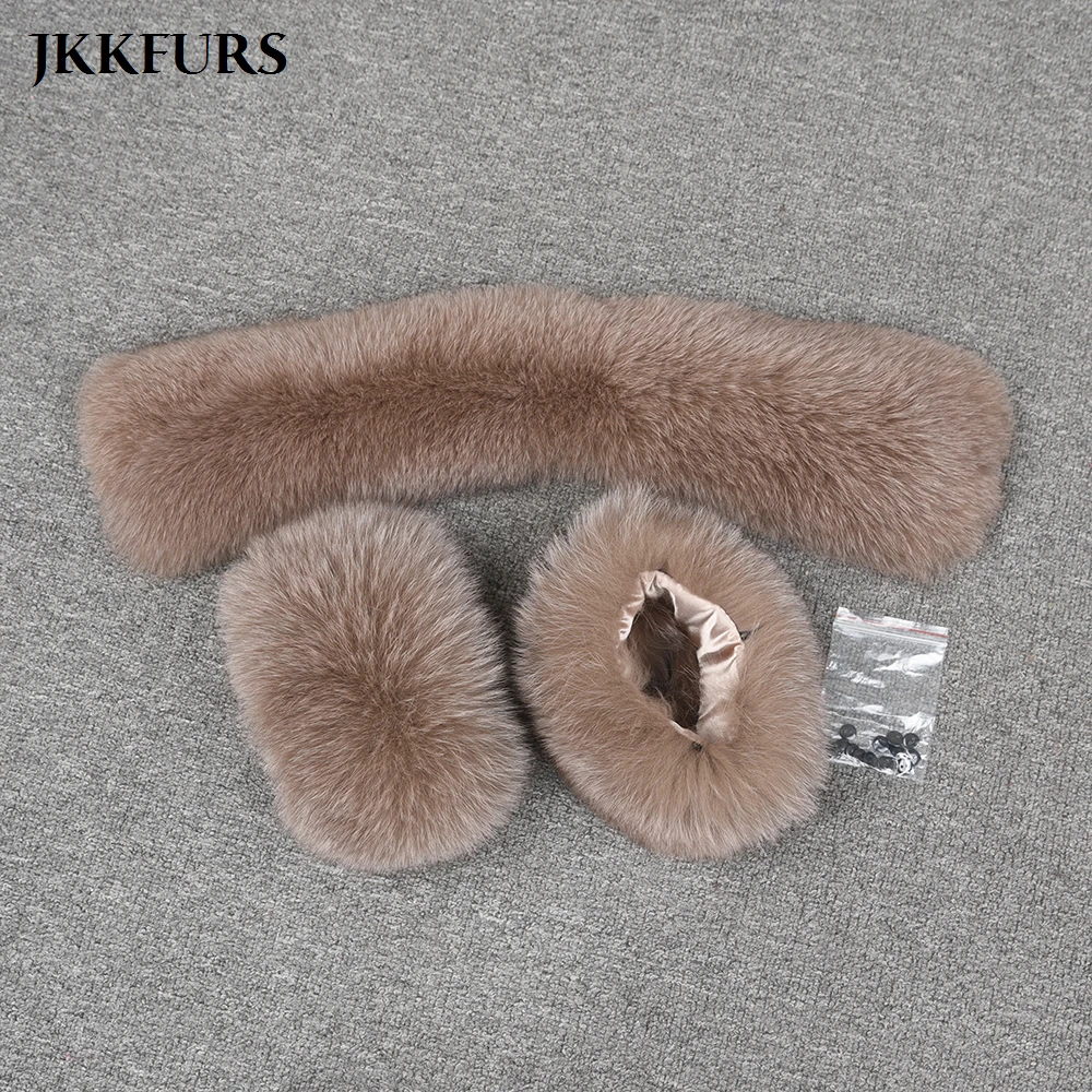 2021 Зимний натуральный Лисий мех модный воротник манжеты набор аксессуаров из