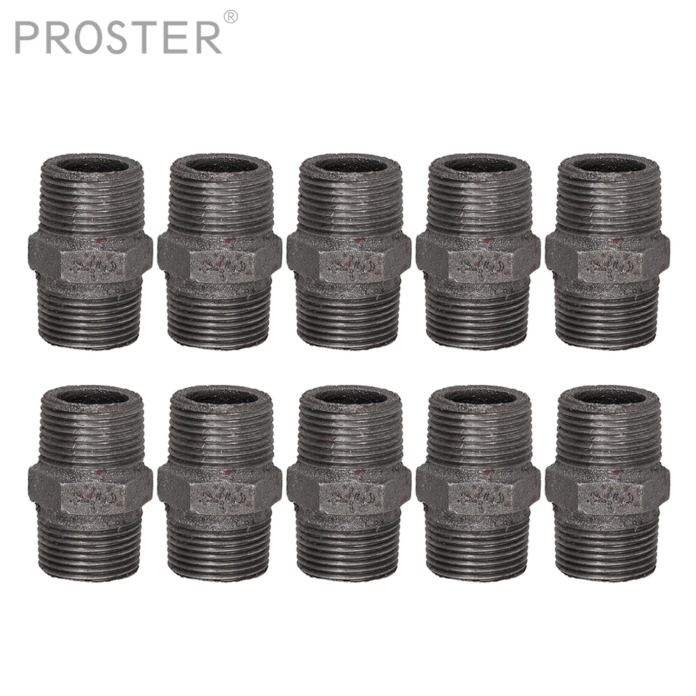 

Proster 10 шт. 1/2 "3/4" ковкий чугун с двусторонней резьбой фитинги для труб Высокое качество книжная полка декоративная фурнитура