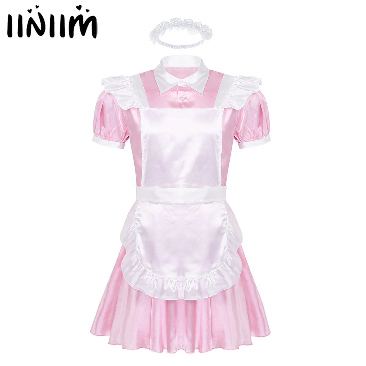 Для мужчин взрослых Горничная Сисси платье Косплэй костюм отложной воротник с
