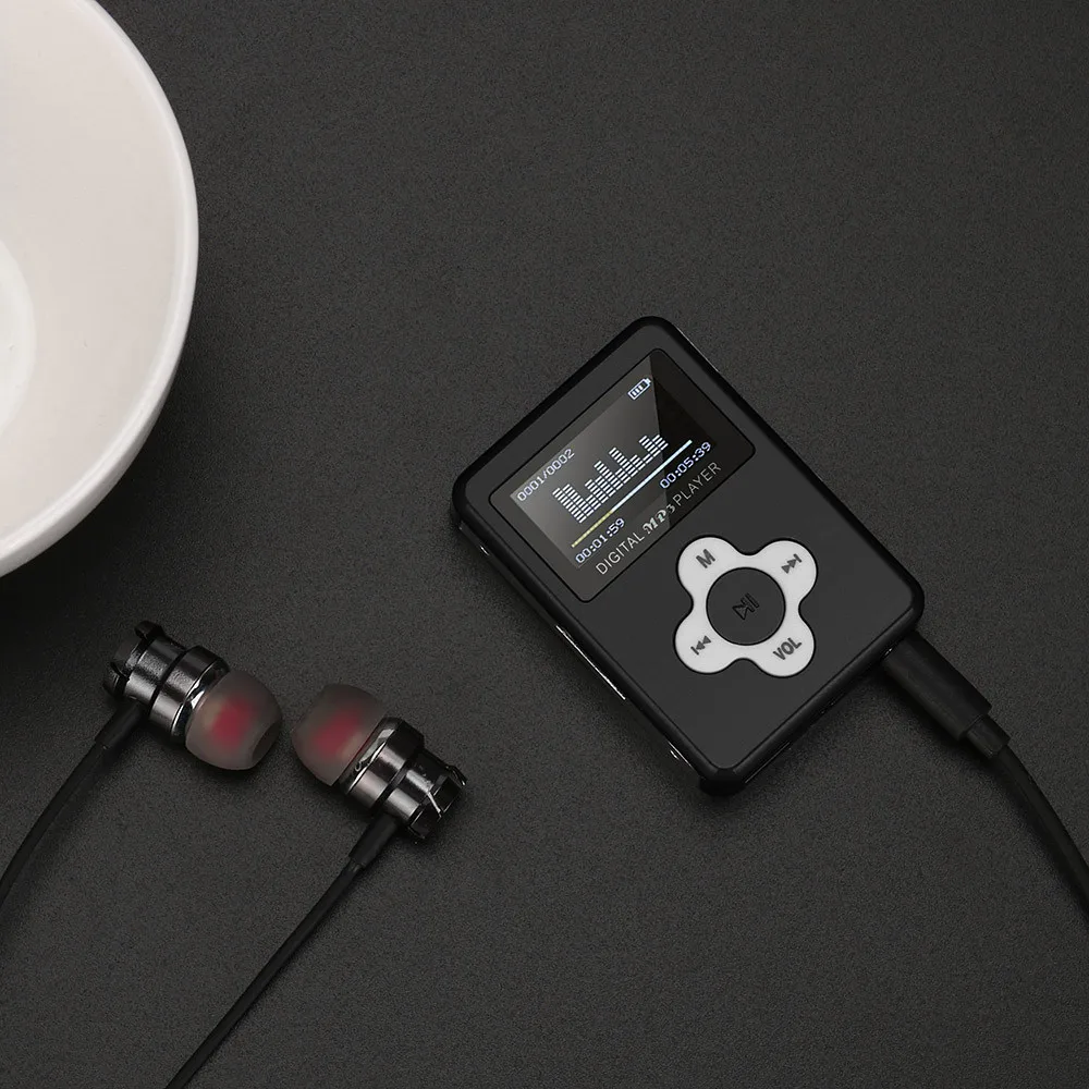 Хит, стильный дизайн, USB мини mp3-плеер, ЖК-экран, поддержка 32 ГБ, Micro SD, TF карта# T2