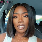 Парик фронта шнурка Пикси парик человеческих волос бразильский парик прямые парики фронта шнурка для женщин 180 человеческие волосы бесклеевые короткие парики