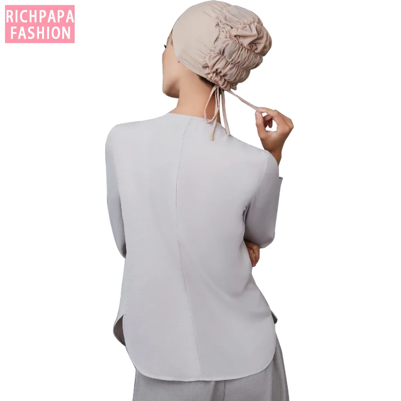 Лидер продаж модный однотонный мусульманский платок женская шапочка хиджаб