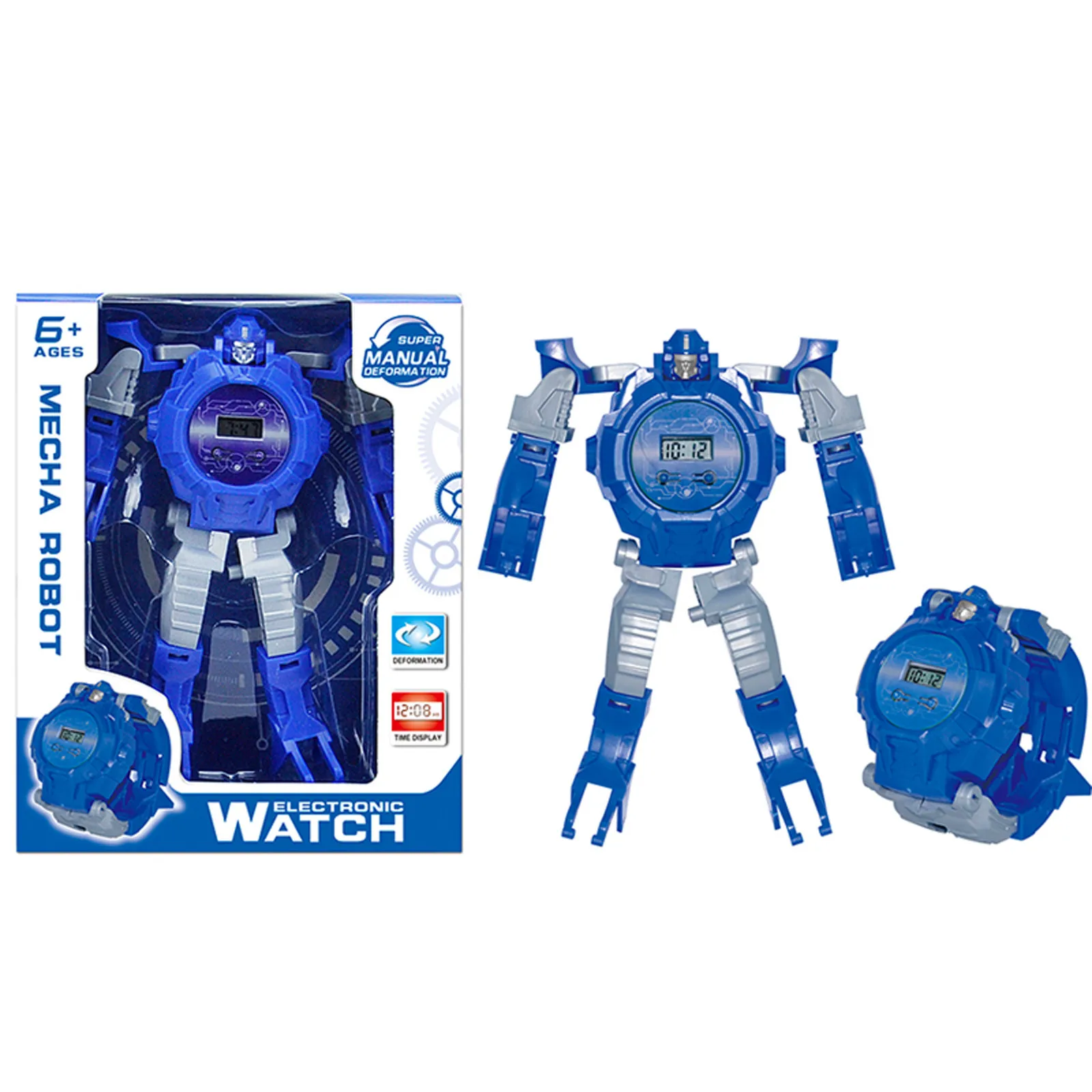 

Electronic Deformation Watch Children Creative Manual Transformation Robot Toys Children Deform Robot Sport Watch Toy Xmas Gift
