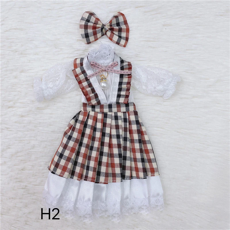 1/6 Одежда для куклы Bjd 30 см аксессуары игрушек Студенческая одежда клетчатая юбка
