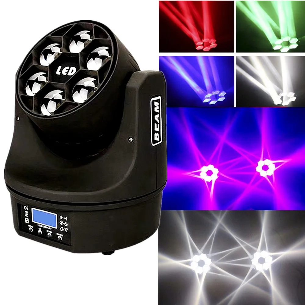

6x15W Mini LED RGBW DMX Bee Eye Effect Lighting Stage Dj RGBW 4IN1 LED Lamp 10/15CH Moving Head Light Beam