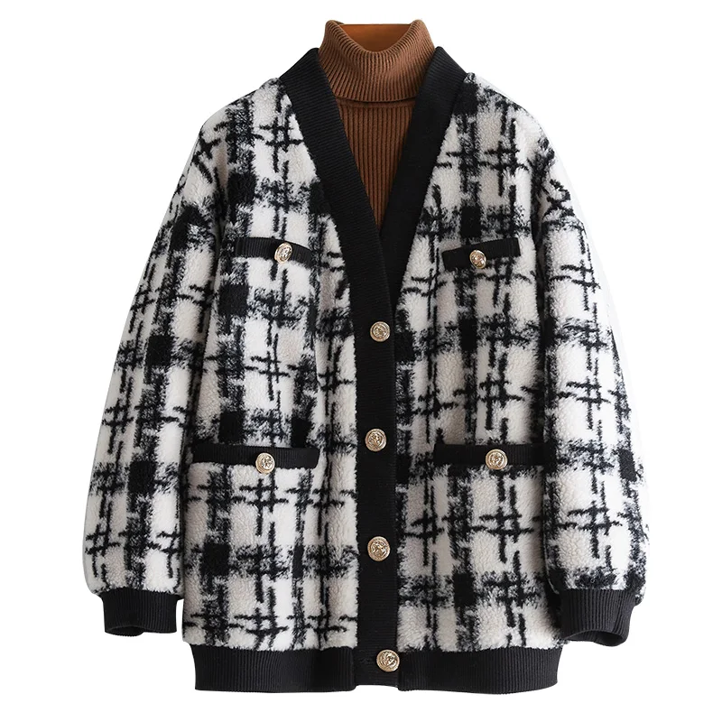 

Wool Fur Short Korean 100% Female Jacket Spring Autumn Coats and Jackets Women Sheep Shearing Coat Vetement Femme Zjt581