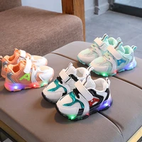 led light toddler children shoes air mesh breathable baby girls boys shoes soft bottom little kids sneakers size 21 30
