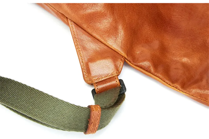 Retro fashion designer natural genuine leather men's shoulder bag daily weekend work youth rivet cowhide messenger bag