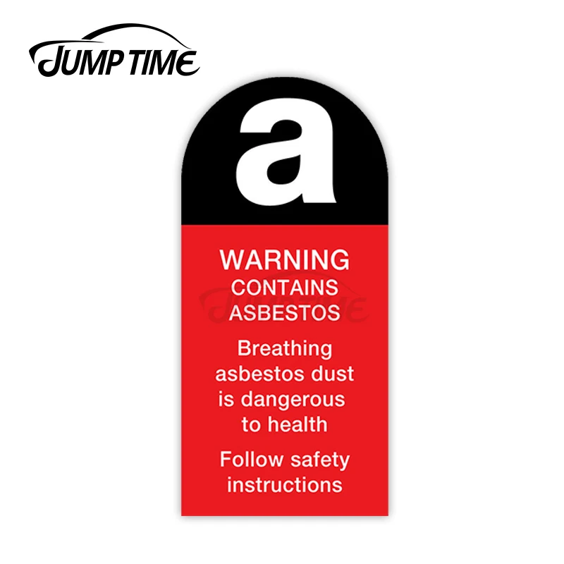 

Jump Time 8cm x 13cm Car Sticker Warning Contains Asbestos Decals Danger Bumper Window Bulding Factory Waterproof Vinyl Decor