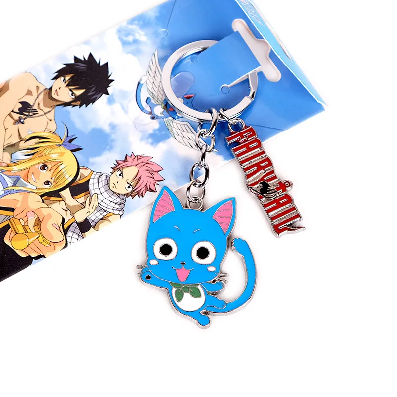 Аниме Fairy Tail ПВХ фигурка Natsu Люси серое Happy косплей брелок с рисунком из аниме