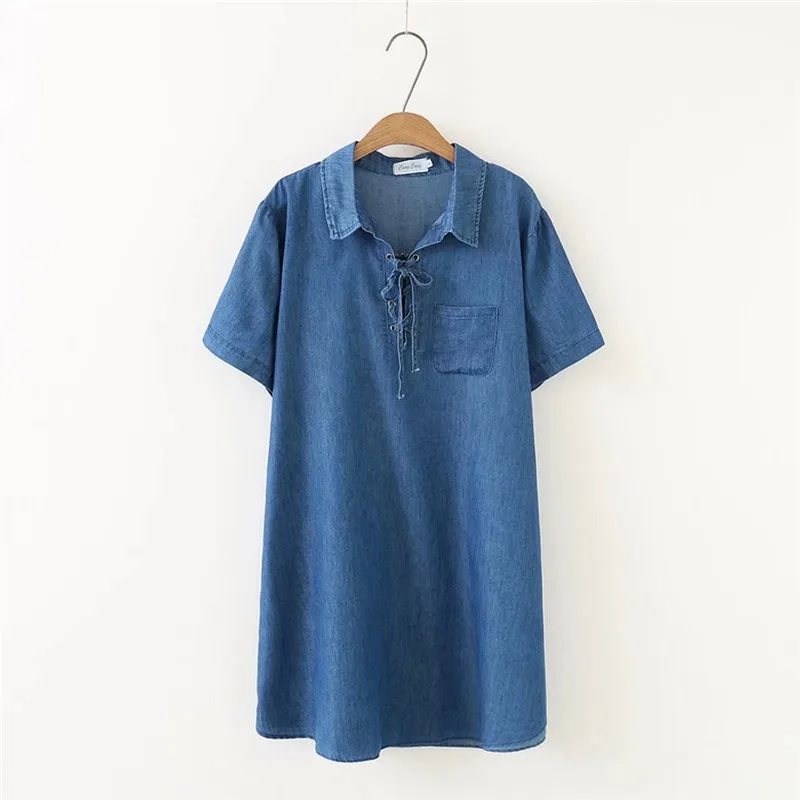 Женское винтажное джинсовое платье с карманами повседневное большого размера 4XL