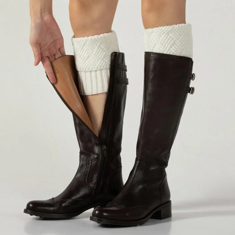 

NEW 1 Pair Warmers Autumn Winter Knitting Boot Socks Fashion Women Buttons Leg Short Hollow Boot Cuff Knitting Boot Socks