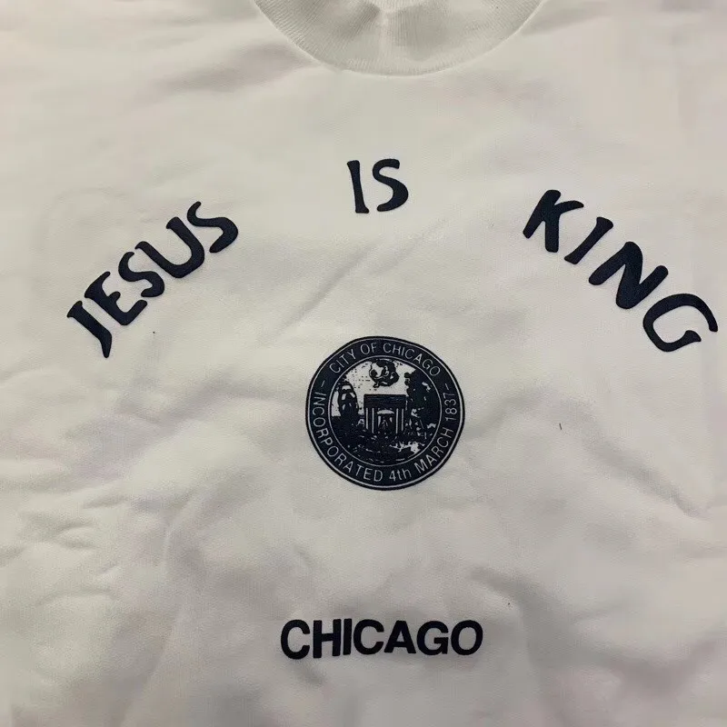 Толстовки с круглым вырезом для мужчин и женщин Kanye Вест Иисус Кинг Чикаго |