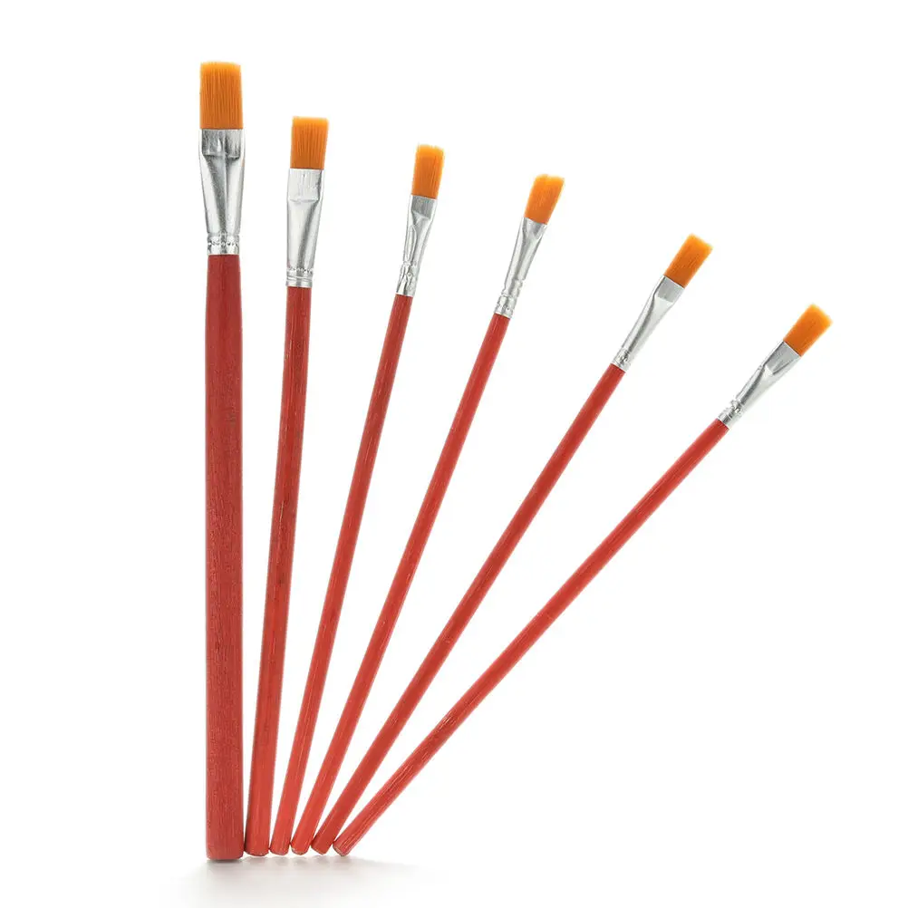 

6Pcs Artist Paint Brush Nylon Hair Watercolor Acrylic Supplies