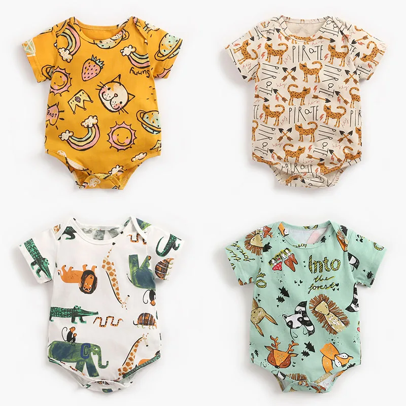 Body de verano para beb&eacute; reci&eacute;n nacido, ropa de moda para ni&ntilde;a y ni&ntilde;o, mono, ropa de algod&oacute;n de 0 a 36M, traje para ni&ntilde;a-0