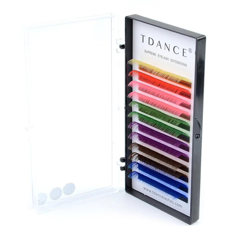 TDANCE индивидуальные цветные ресницы расширение C/CC/D/DD Curl Высокое качество ложная норка для ресниц Накладные объем наращивание ресниц