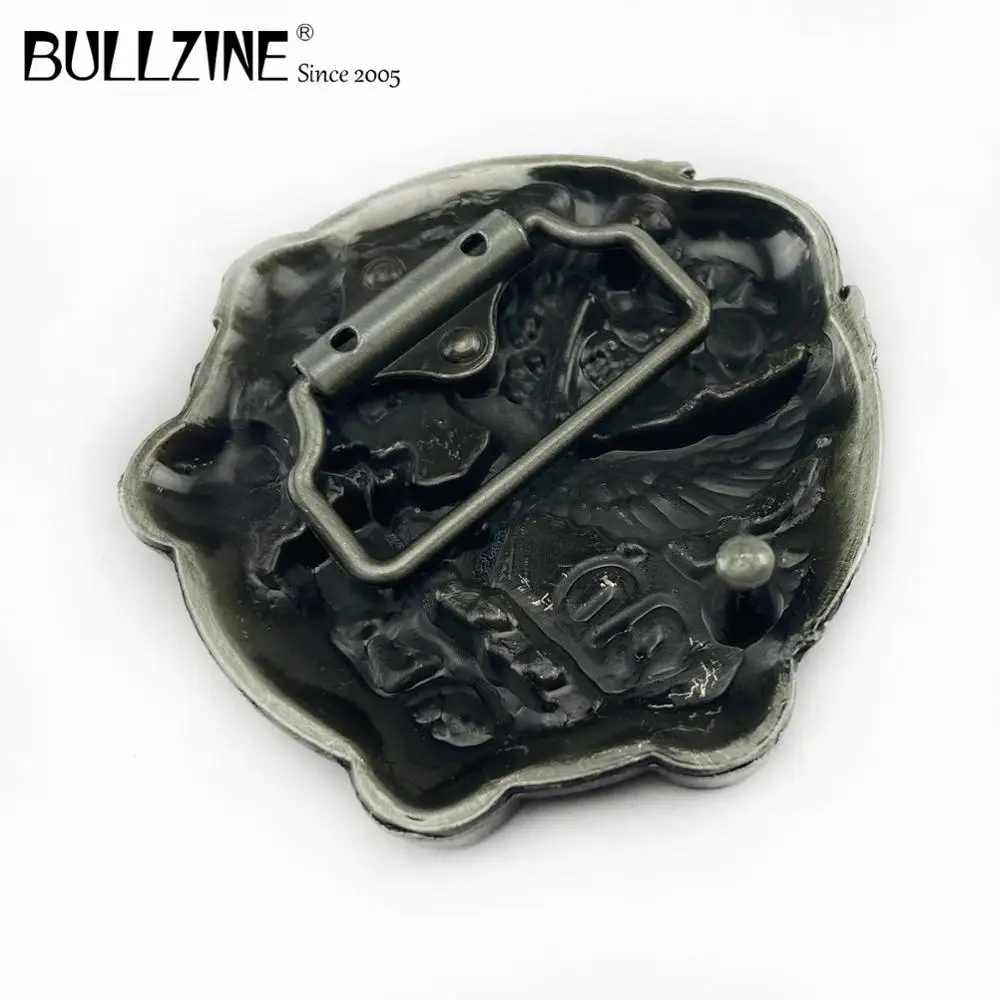В Bullzine череп bad to The bone пряжки ремня с оловянной отделкой FP-02181 подходит для детей