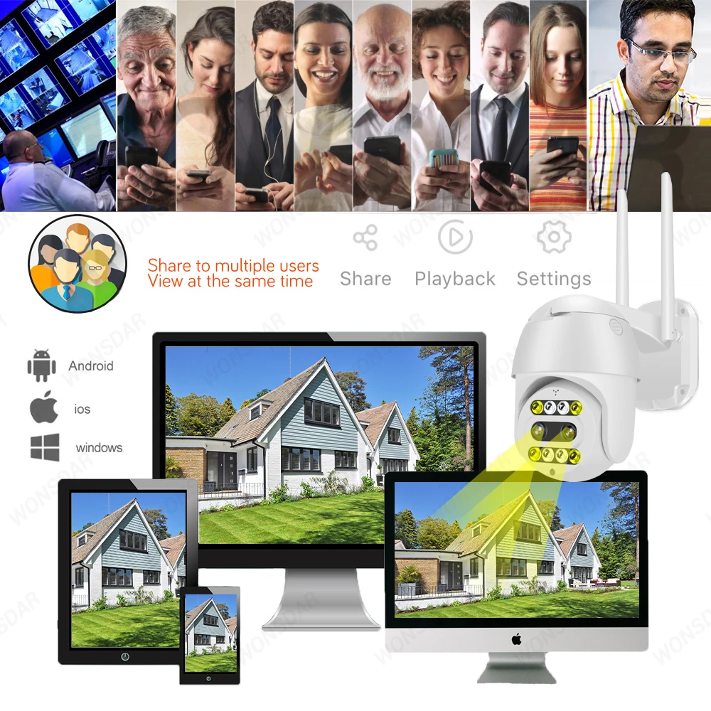3MP HD IP камера WiFi уличная 10X зум PTZ автослежение звездный свет ночное видение мини