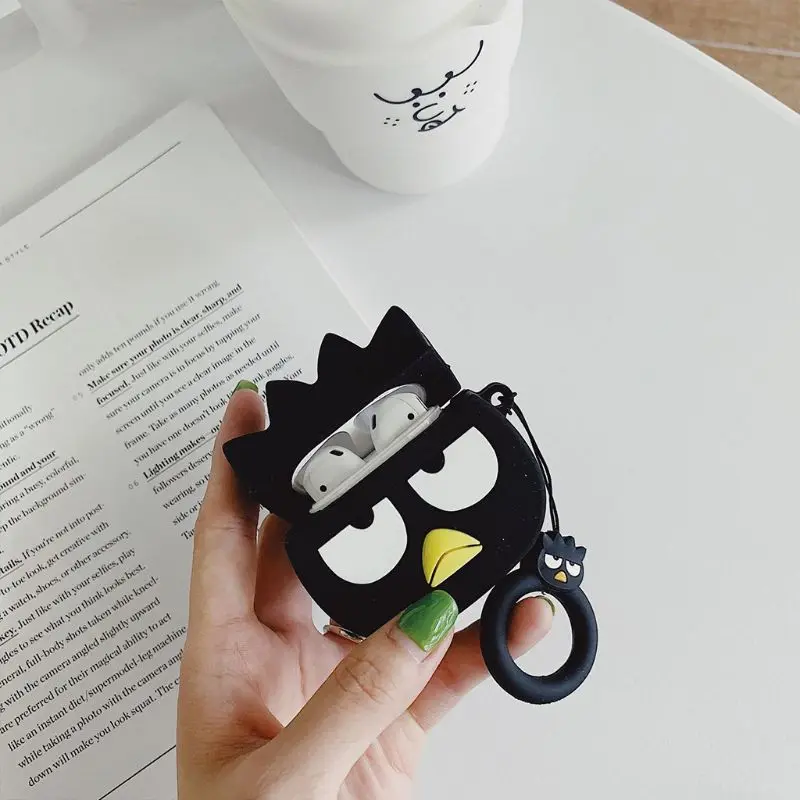 Fashion Crow Pattern Soft Silicone Protective Cover Shockproof Case Skin with Lanyard for Airpods 1/2 Charging Box Accessories |