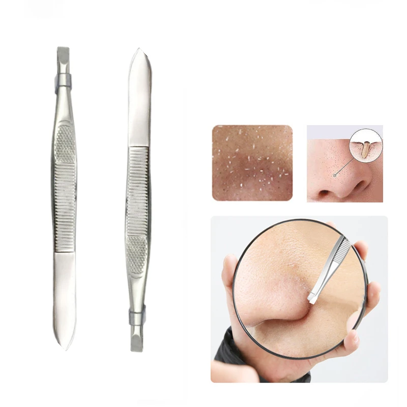Новый пинцет для удаления черных точек экстрактор угрей прыщей носа плоский