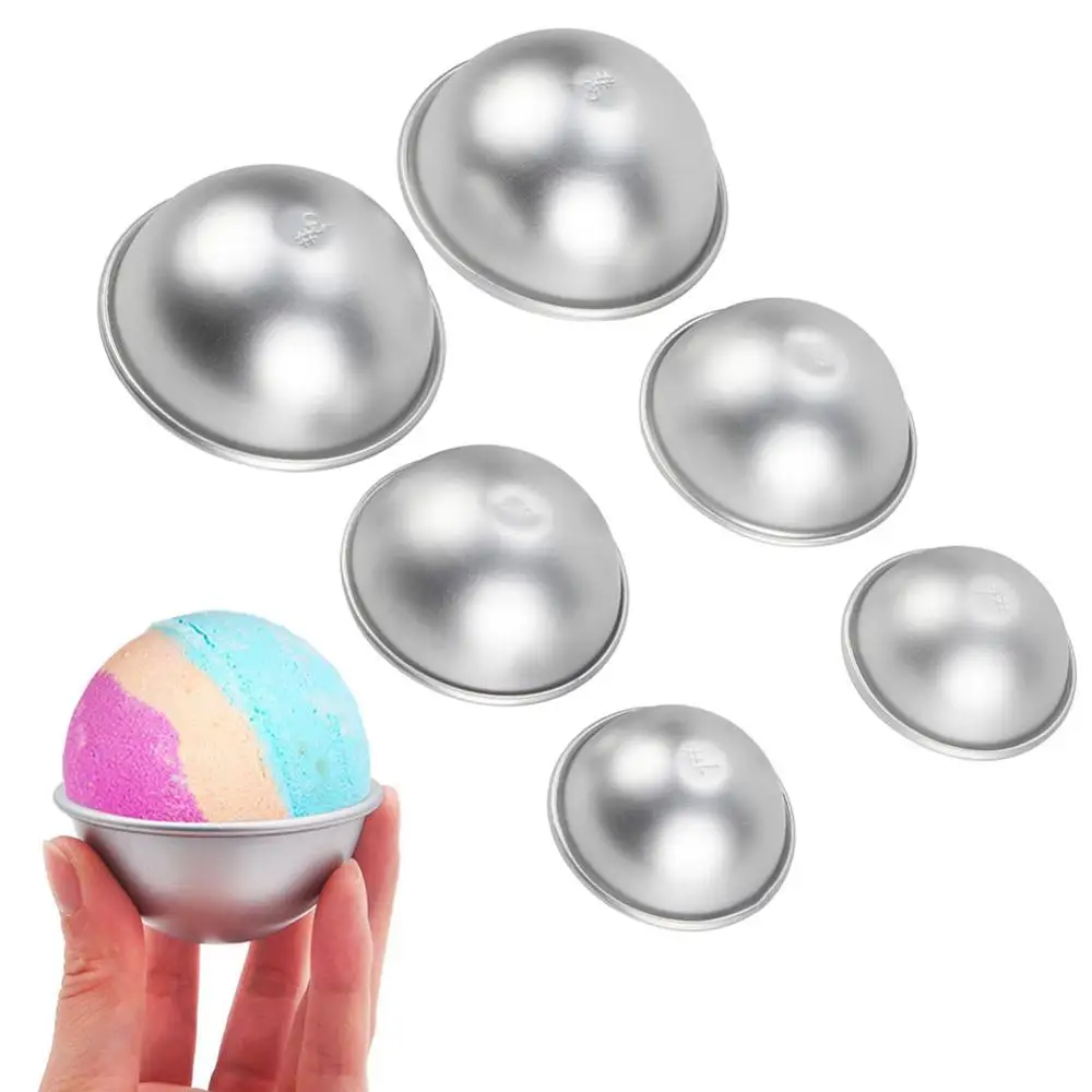 2PCS Round Aluminium Alloy Bath Bomb Molds DIY Tool Salt Ball Homemade Crafting Gifts Semicircle Sphere Mold | Красота и здоровье