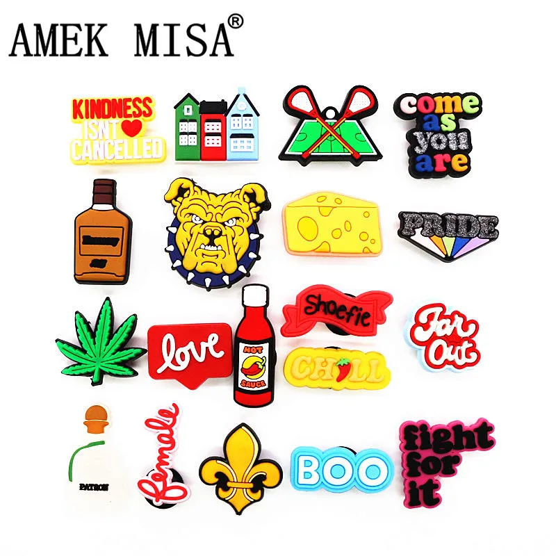 Novelty Cute Shoe Charms Accessories Luxury House Alcohol Dog BOO Hockey Shoe Decoration for croc jibz Kids Party X-mas Gifts