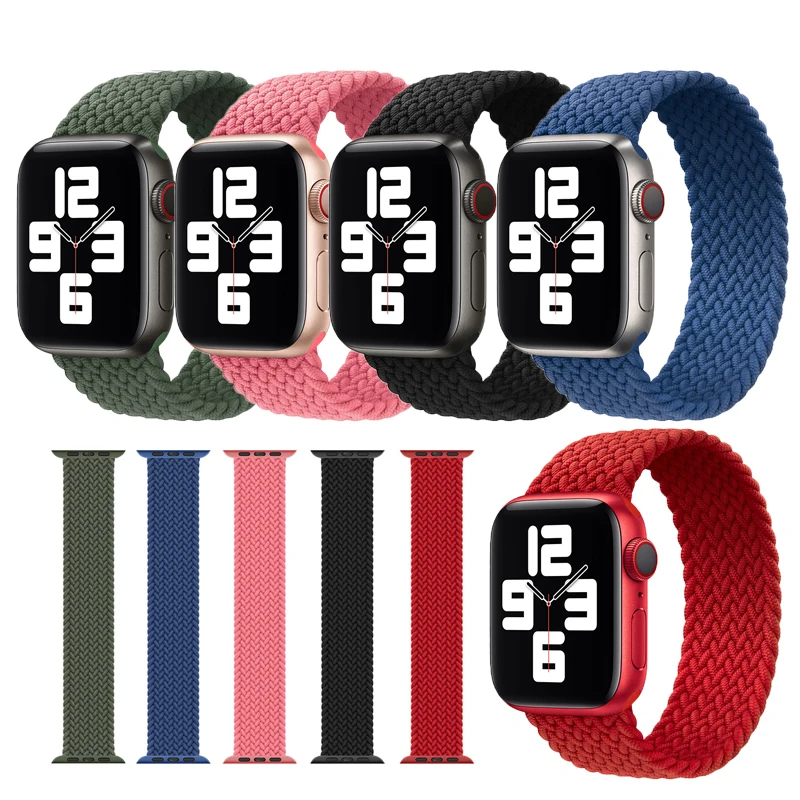 

Braided Solo Loop For Apple Watch Band 44mm 40mm 38mm 42mm Fabric Nylon Elastic Belt Bracelet IWatch Series 6 SE 5 4 3 Strap