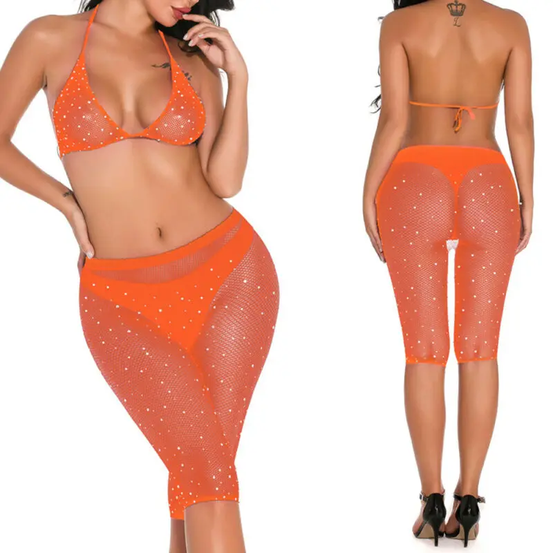 Женский комплект бикини hirigin стразы пуш-ап с кристаллами и бриллиантами