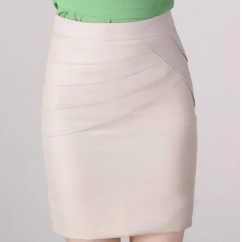 

2021 New Spring and Summer Women's High Waist Skirt Professional Office Wear Elegant Pure Color Short Skirt Female High Quality
