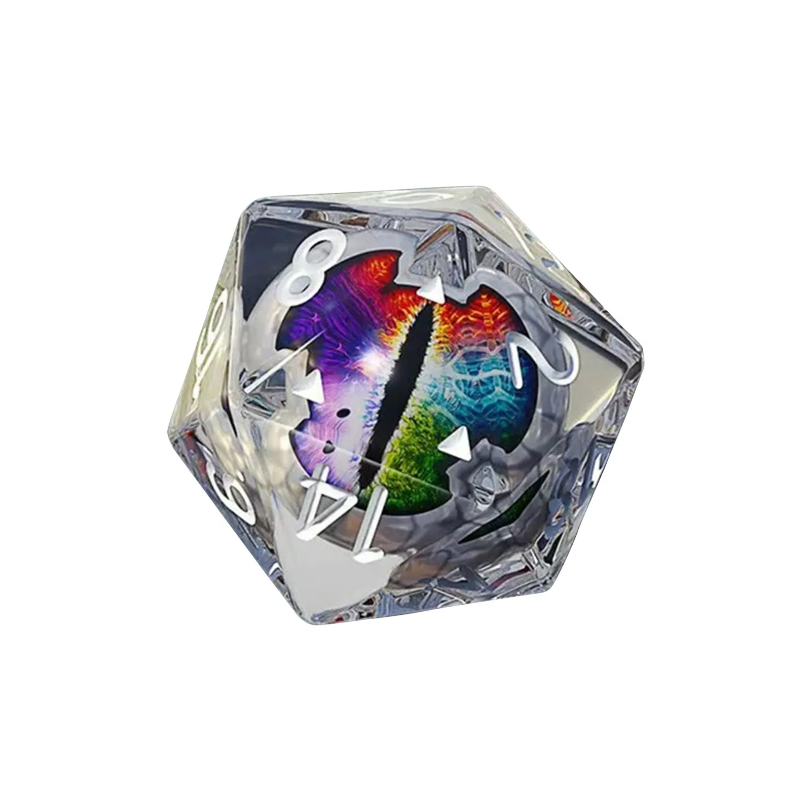 

Glazed Bead Longan Crystal Gorgeous Polygonal Dice Crystal Ornament Dichromatic Polyhedral Dices Numbers Dials Game Toys