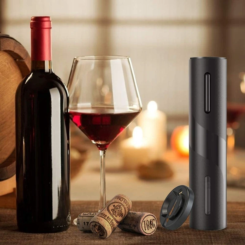 

Electric Wine Opener, Automatic Electric Wine Bottle Corkscrew Opener with Foil Cutter One-Click Button for Home Kitchen
