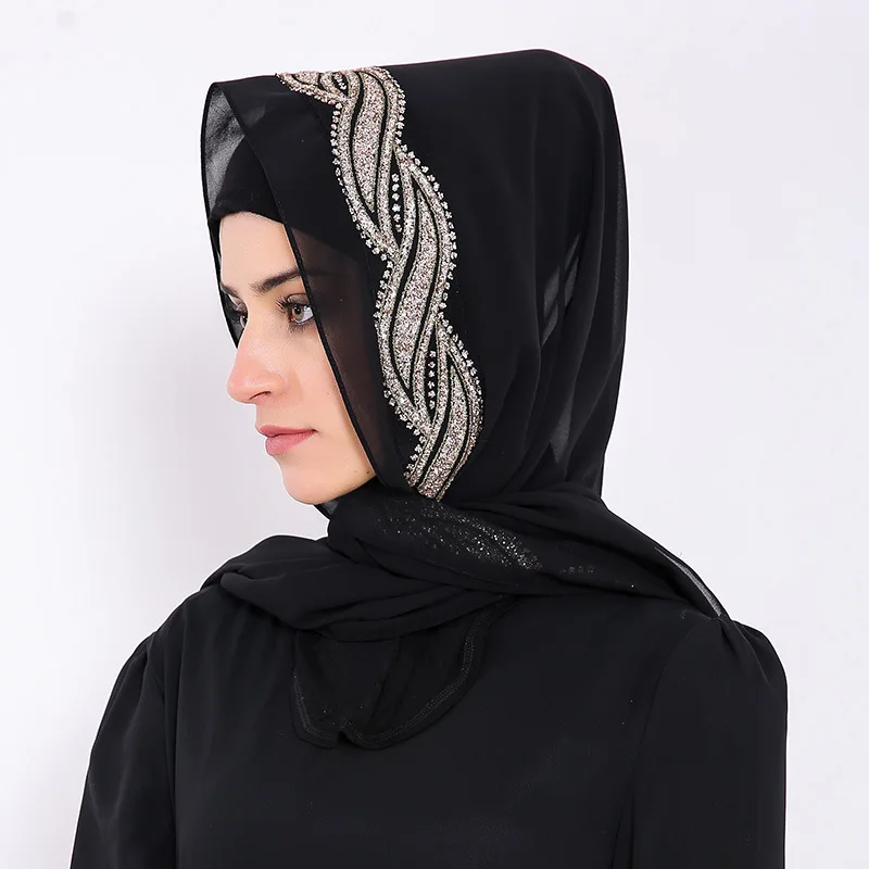 

Платок шифоновый Женский, с бриллиантами, 80 х 170 см