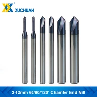 milling cutter 6090120 degrees carbide chamfering mill 3 flute router bit engraving bit for aluminum copper cnc end mill